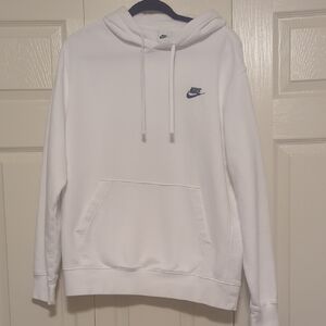 Nike White Hoodie with Black Logo